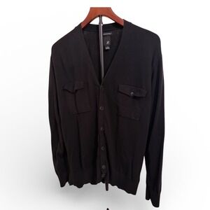 JF Black Button Front Cardigan women's‎  Long Sleeve Business Casual Top Chic XL